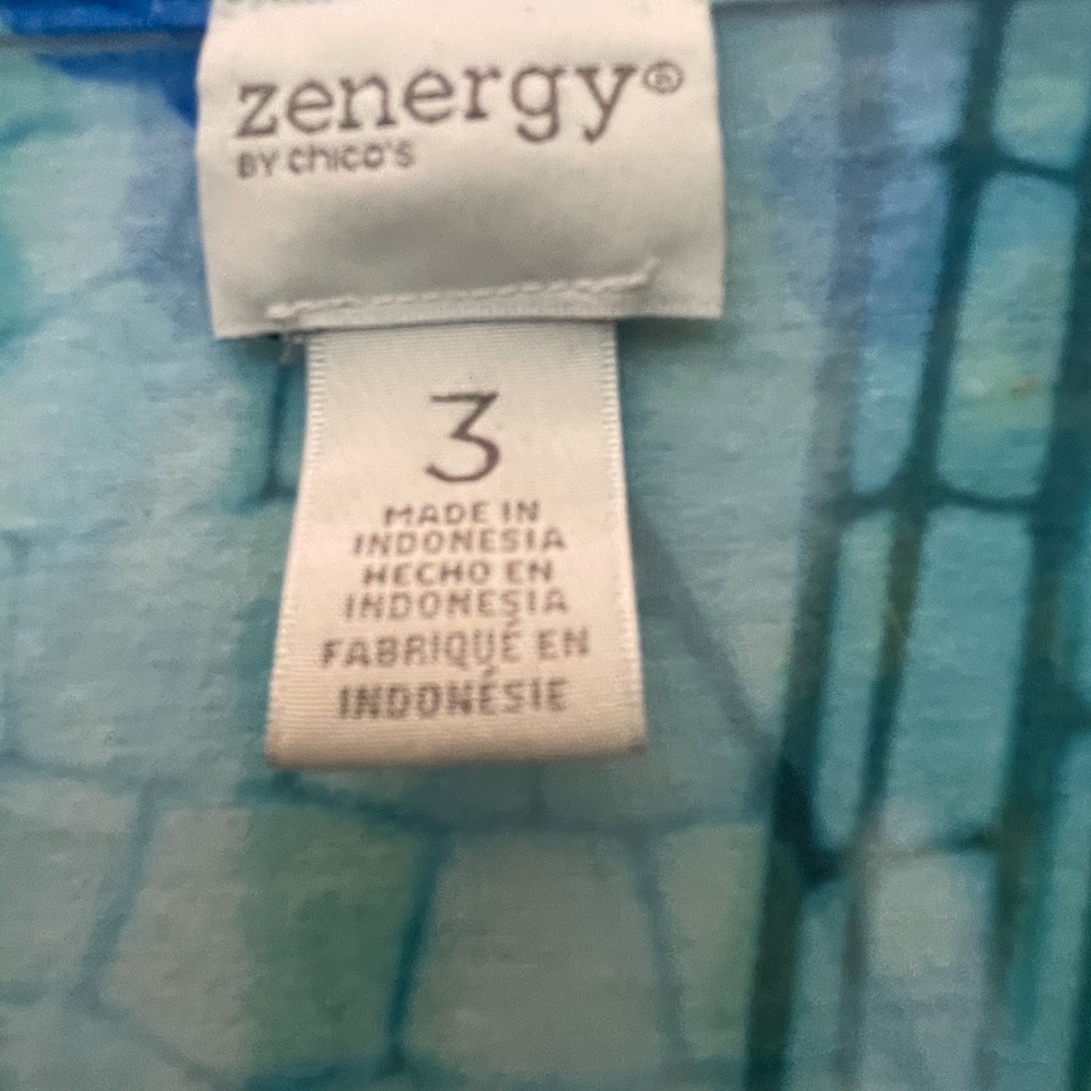Chicos Zenergy Summer Tunic Top w Bling 3 ( 1 X ) - Picture 2 of 3